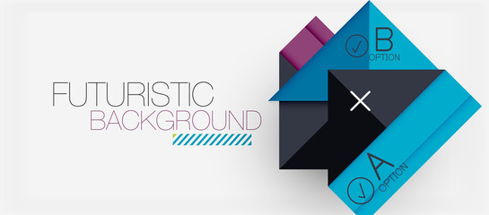 Square shapes banner design, geometric abstract background