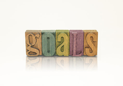 Goals Word Block Letters - Isolated White Background