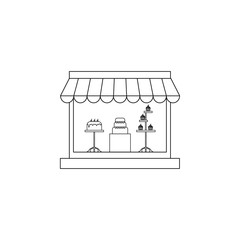 bakery icon. Hypermarket and goods for sale elements. Premium quality graphic design icon. Simple love icon for websites, web design, mobile app, info graphics