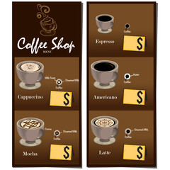 menu coffee shop cafe restaurant template design hand drawing graphic