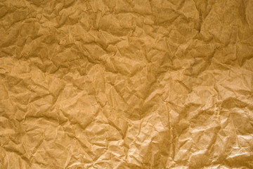 close up the brown crumpled paper