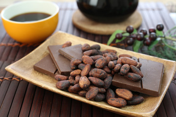 カカオ豆とチョコレート
