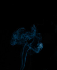 Smoke collection isolated on black background.