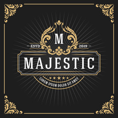 Obraz premium Vintage Luxury Monogram Banner Template Design