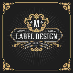 Vintage Luxury Monogram Banner Template Design