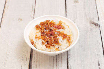 Lard rice is a popular food in Taiwan