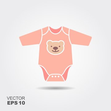 Baby boy bodysuit flat icon