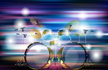 abstract blur background with drum kit