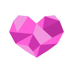 Diamond Heart Shape Vector Illustration Graphic