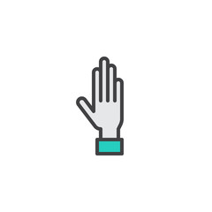 Hand filled outline icon, line vector sign, linear colorful pictogram isolated on white. Human palm symbol, logo illustration. Pixel perfect vector graphics