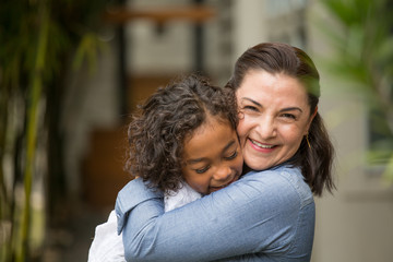 Fototapeta premium Hispanic mother and her daughter.