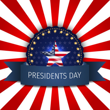 Presidents Day poster. Happy Presidents Day Background and symbols with USA flag. Vector illustration.