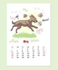  Funny Dog Sketch  Calendar