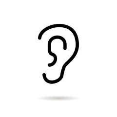 Ear line vector icon.