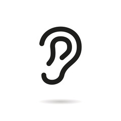 Ear line vector icon.