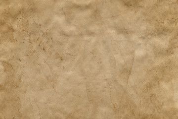 Empty stained old brown paper sheet. Background