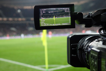 Live broadcast of a football match.