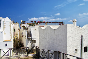 the white houses of the mediterranean citi of Vieste, gargano, apulia, italy. for travel and...