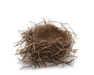 Fototapeta premium empty bird nest isolated on white
