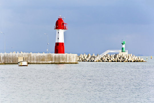 View from embankment to lighthouse
