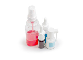 Sprays and aerosols for the treatment of nose and throat