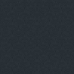 Black seamless pattern with geometric ornament