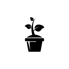 plant in the pot icon. Garden elements. Premium quality graphic design icon. Simple love icon for websites, web design, mobile app, info graphics