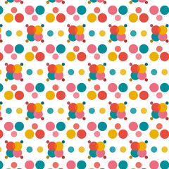 Abstract colorful dots on white background for vector background concept idea