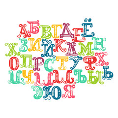 Russian alphabet. Letters. Isolated vector objects on white background.