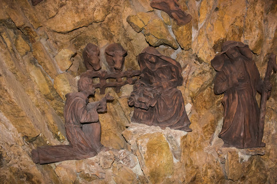 Presepe nella roccia nel santuario francescano di Greccio