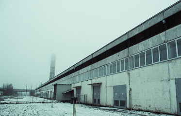 Old soviet factory in the winter