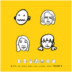 인물의 표정 / 손으로 그린 얼굴 일러스트