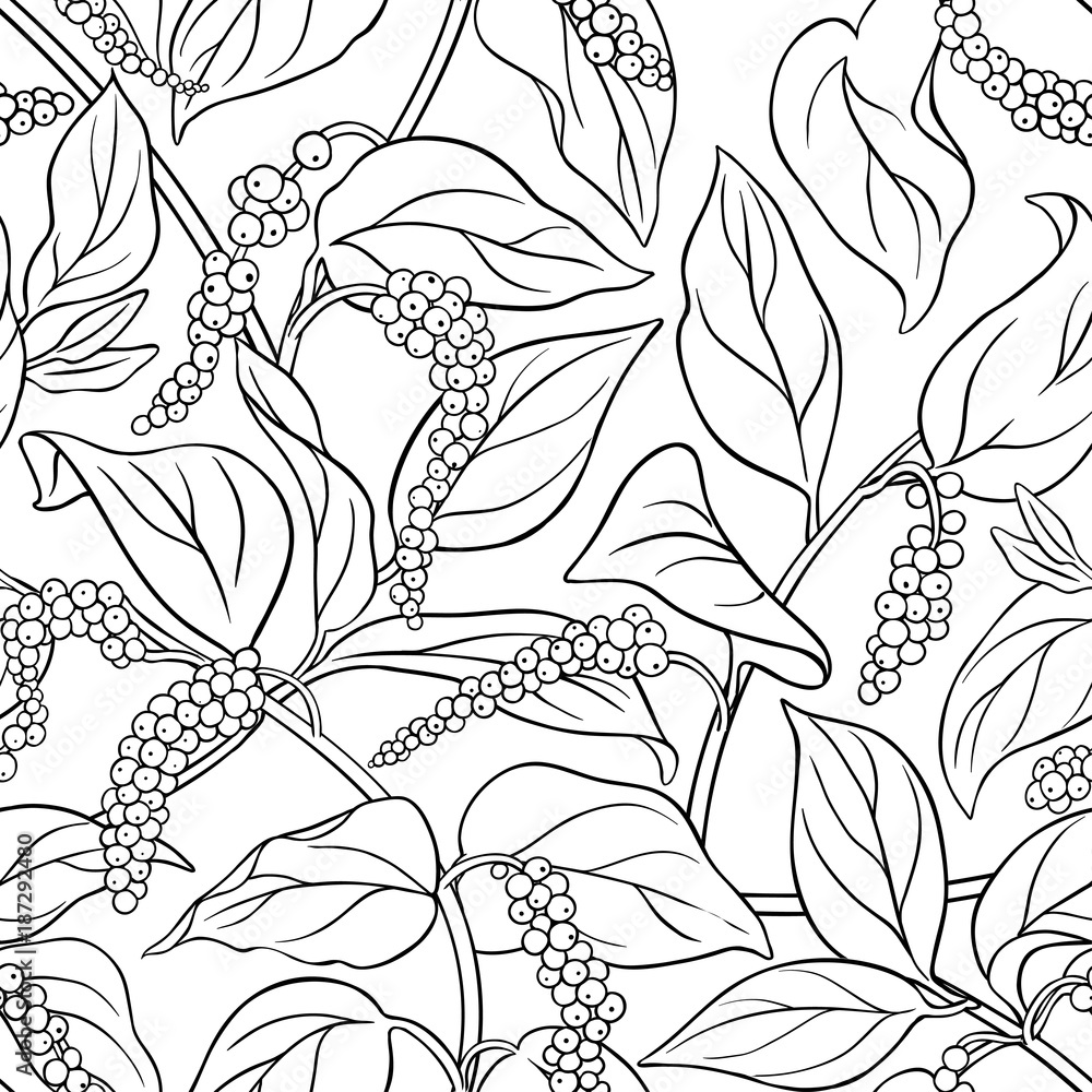 Poster black pepper seamless pattern