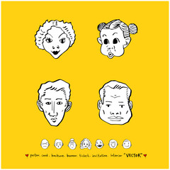 인물의 표정 / 손으로 그린 얼굴 일러스트