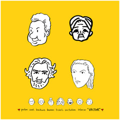 인물의 표정 / 손으로 그린 얼굴 일러스트