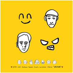 인물의 표정 / 손으로 그린 얼굴 일러스트