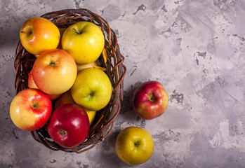 Apple in basket