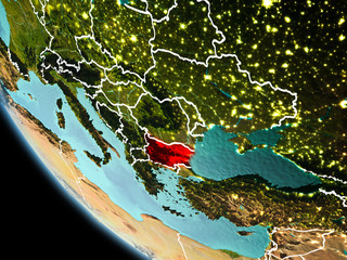 Bulgaria at night on Earth
