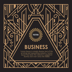 art deco geometric badge design label vector
