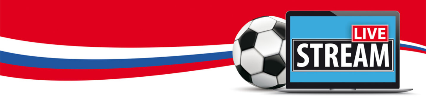 Football Russian Flag Notebook Live Stream Header