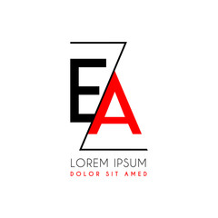EA logo letter separated by a black zigzag line