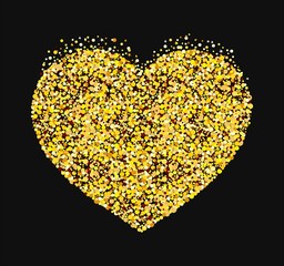 Stylized heart made of sequins. Symbol of lovers. Vector illustration
