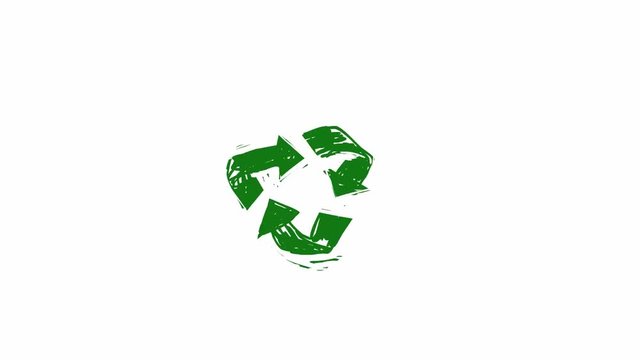 Recycle icon with rotating arrows (Seamless Loop Animation) 