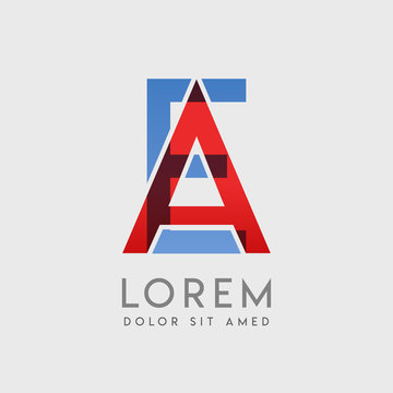 AE logo letters with "blue and red" gradation