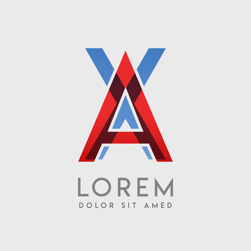 AX logo letters with "blue and red" gradation