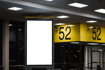 blank advertising billboard at airport.