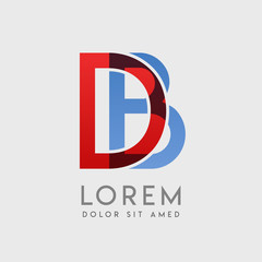 DB logo letters with "blue and red" gradation