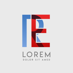 ER logo letters with "blue and red" gradation