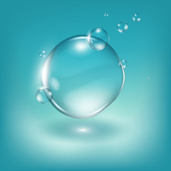 Water drops realistic illustration. Graphic concept for your design