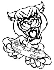 Black Panther Gamer Mascot